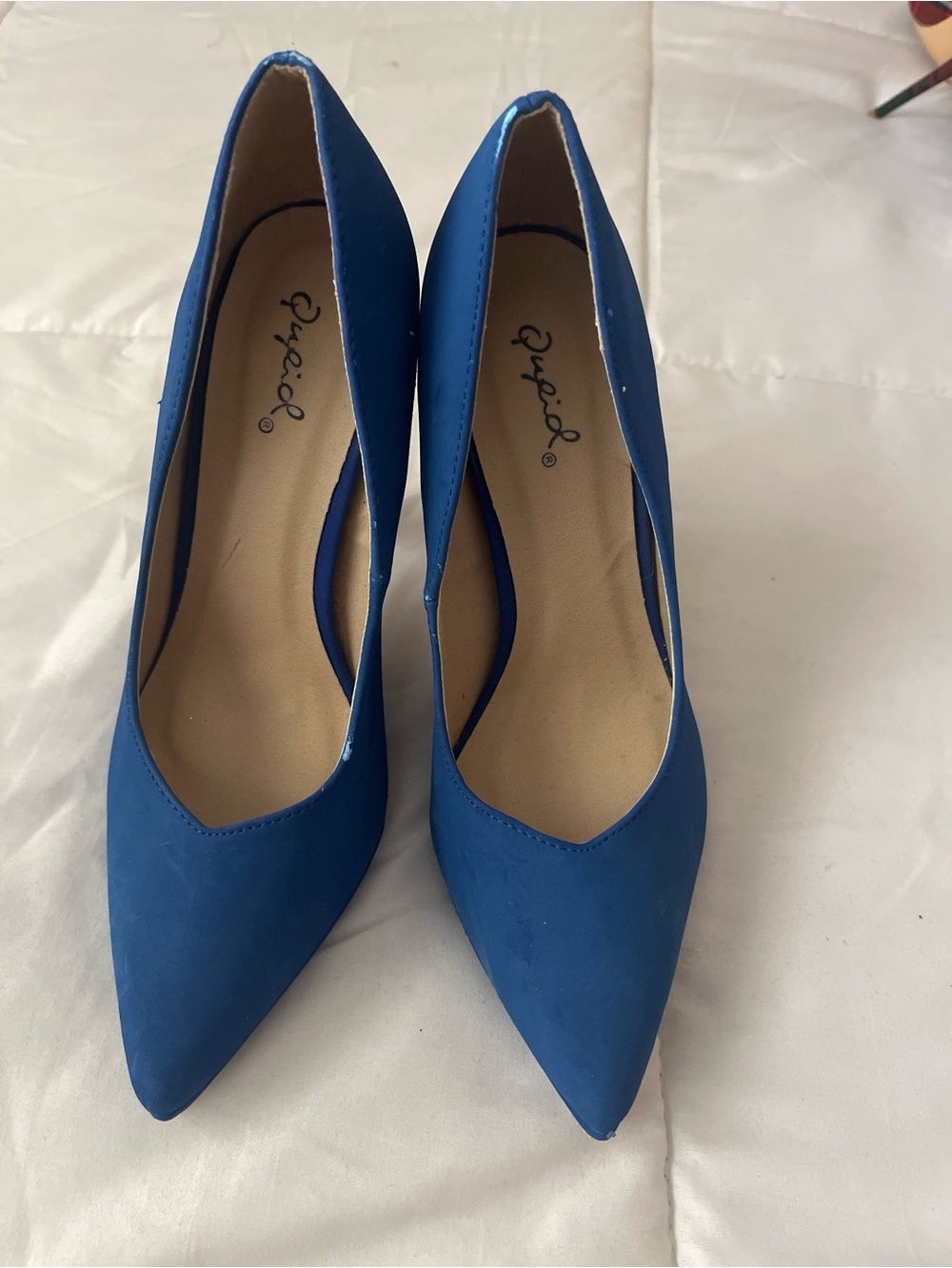 Qupid Royal Blue Pointed-Toe Pumps